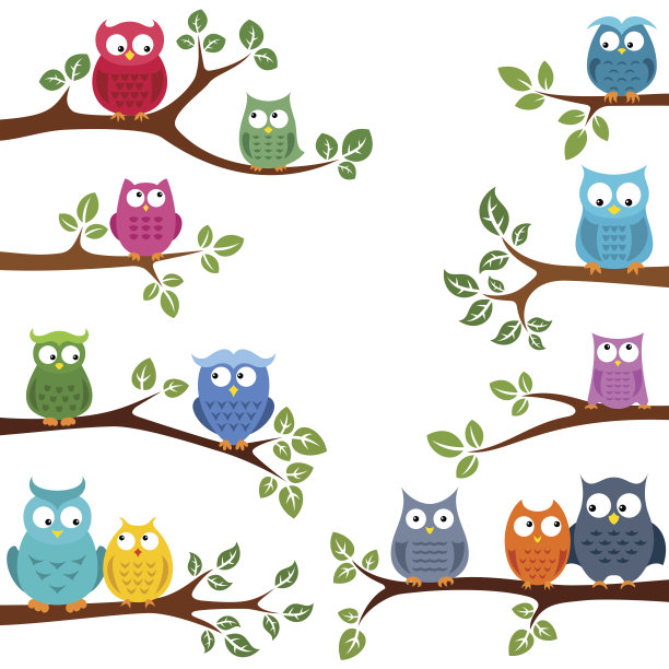 猫头鹰在爱图片下载