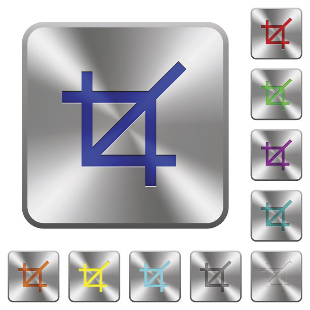 裁切工具圆角方钢按钮图片下载