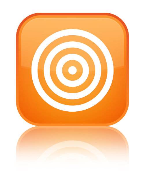 目标图标特殊橙色方形按钮图片下载
