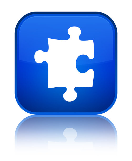 拼图图标特殊的蓝色方块按钮图片下载