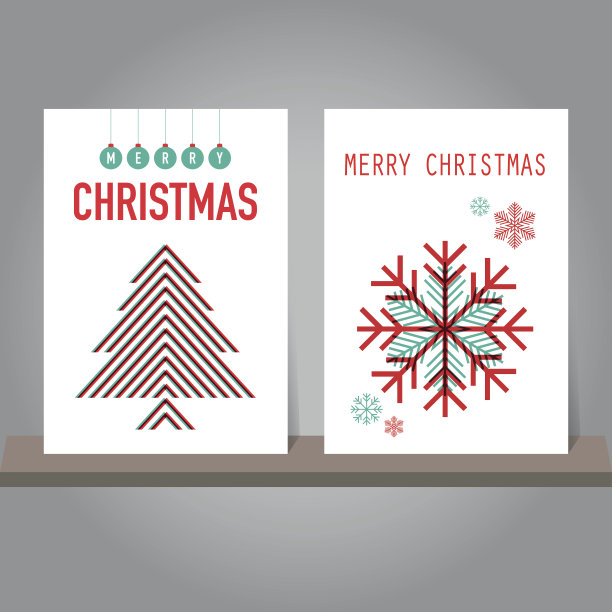 圣诞贺卡或邀请集。现代设计。矢量插图。图片下载