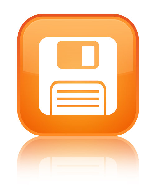 软盘图标特殊橙色方形按钮图片下载