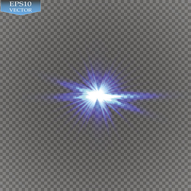 创意概念向量辉光效果星星爆发与火花孤立在黑色背景。为插图模板艺术设计，旗帜为圣诞节庆祝，魔法闪光能量射线图片下载