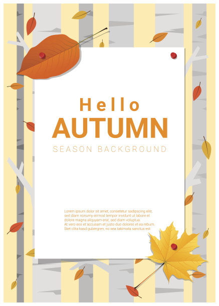 空白海报秋季主题背景，矢量，插图图片下载