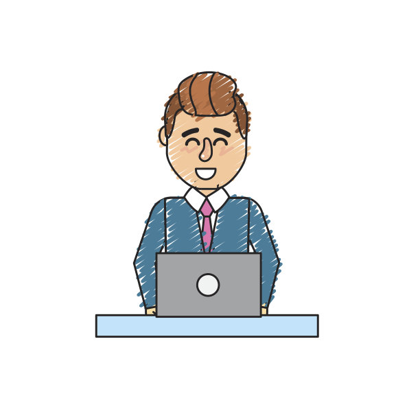 有笔记本电脑和公司工作的职业商人图片下载