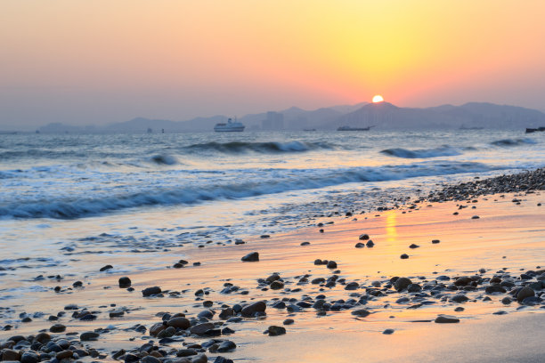 厦门环岛路海景日落图片下载