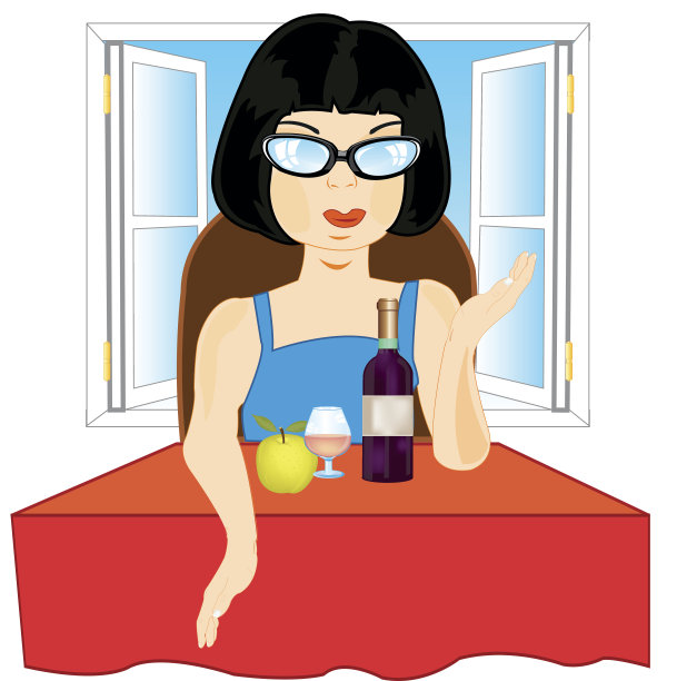 桌旁的女孩图片下载