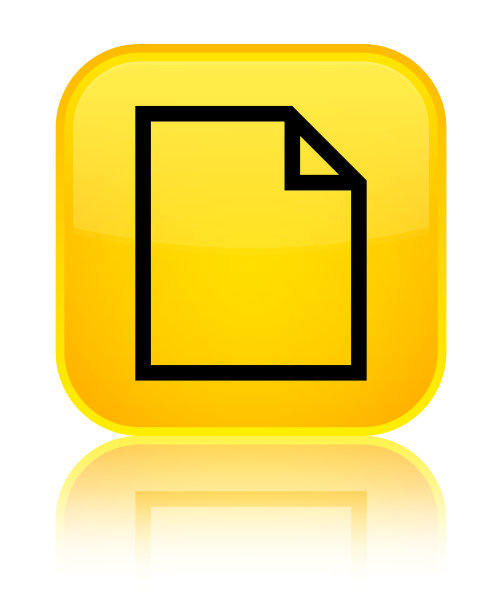 空白页图标专用黄色方形按钮图片下载