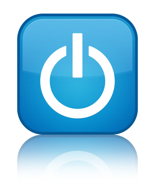 电源图标特殊青蓝方形按钮图片下载