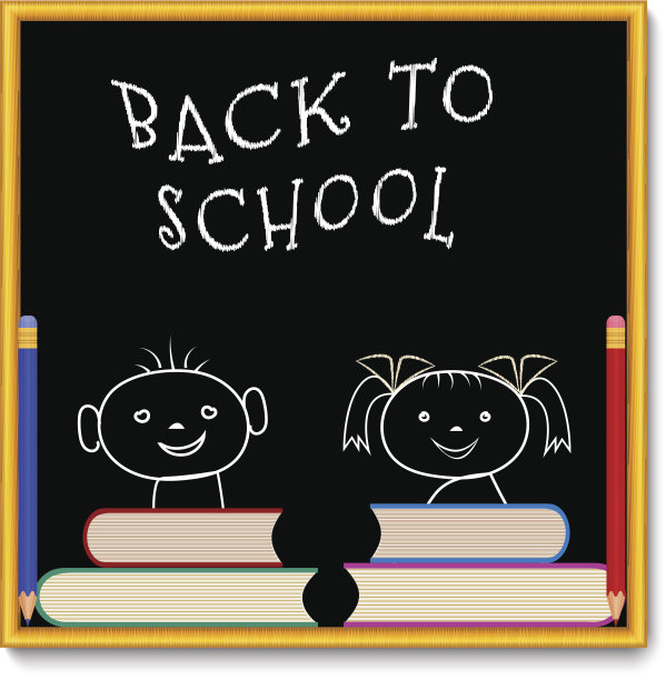 学校黑板上写着女孩和男孩图片下载