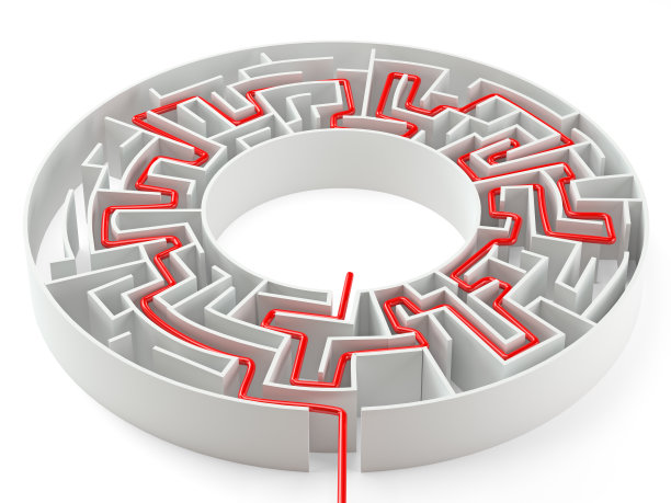 红线在迷宫中移动图片下载