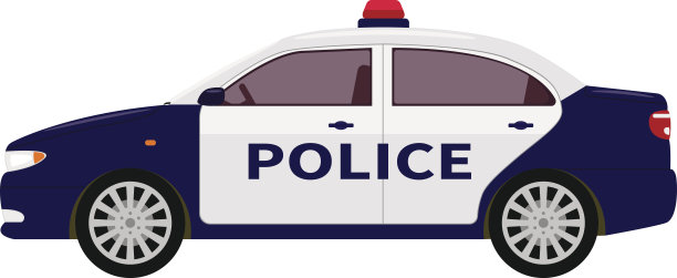 矢量插图的卡通警车图片下载