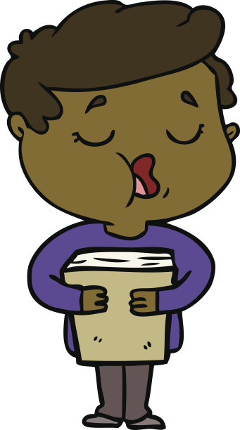 卡通人物拿着书在唱歌图片下载