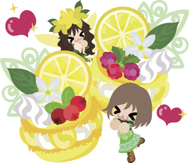 一个可爱的女孩和一个可爱的仙女图片下载