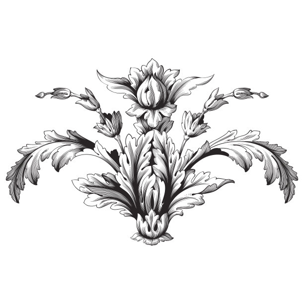 复古巴洛克画框卷轴装饰图片下载