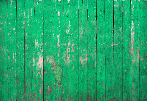 绿色的木栅栏。纹理。图片下载