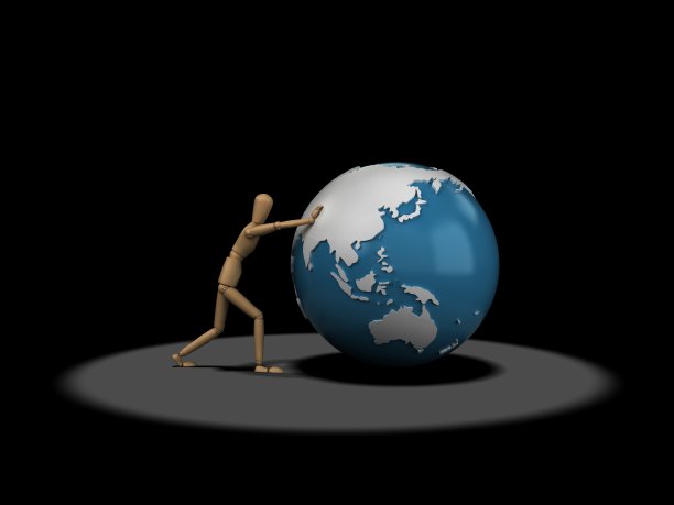 环境保护商人推动地球图片下载