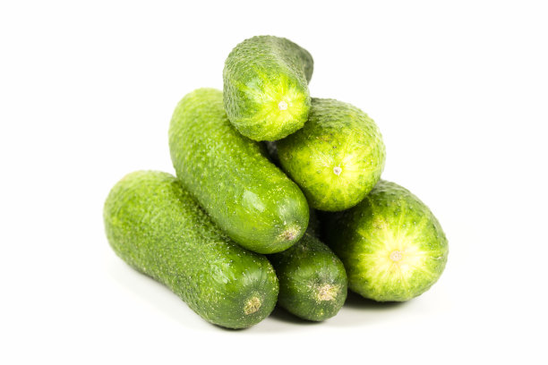 新鲜的有机腌黄瓜孤立在白色背景图片下载