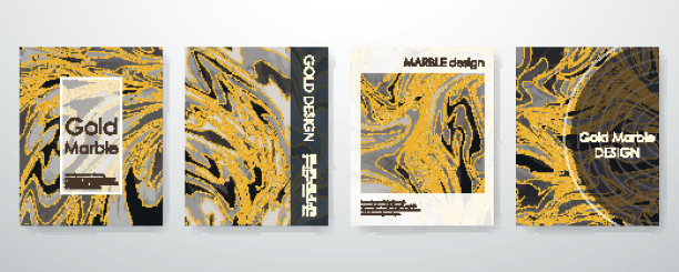 金色，黑色，白色大理石模板。图片下载