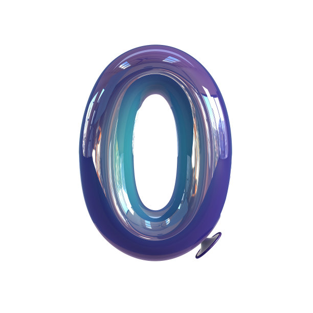彩色数字0。气球字体。图片下载