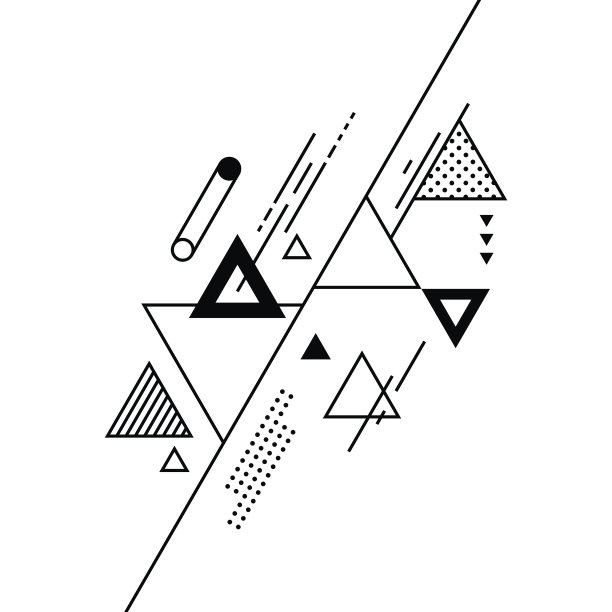 抽象的现代几何三角形构成背景图片下载