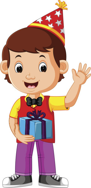 男孩拿着生日礼物图片下载
