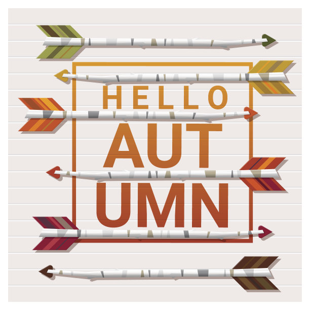 你好秋季背景与箭头木板，矢量，插图图片下载