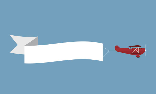 带横幅的飞机图片下载