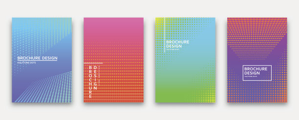 宣传册设计与半色调点和霓虹灯梯度图片下载