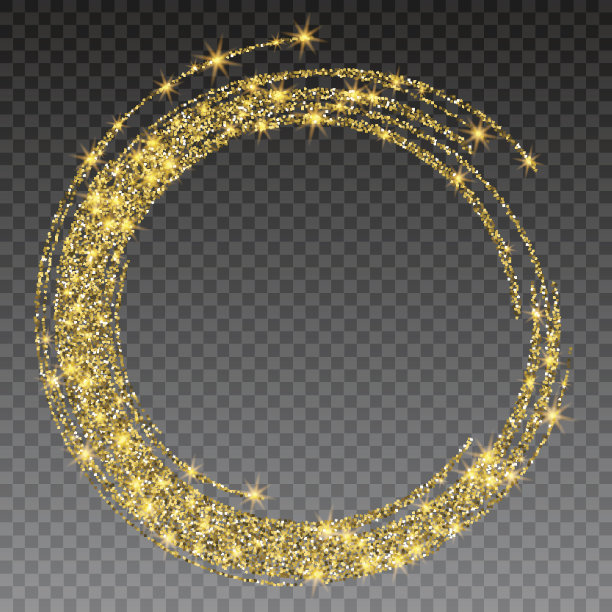 圆形垃圾金色框架上的方格背景。圈豪华复古边框，标签，标志设计元素。手绘形状矢量插图。金笔刷抽象波浪素材图片