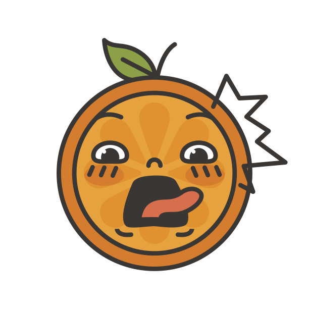 表情符号——尖叫橙色的微笑。孤立的向量图片下载