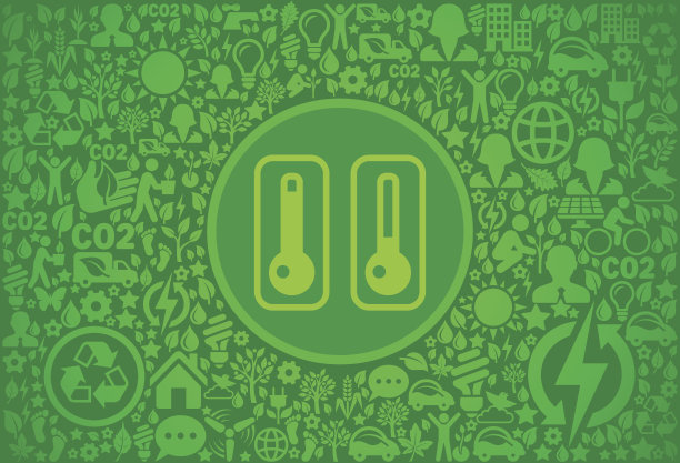 热冷温度计环境绿色矢量图标模式图片下载