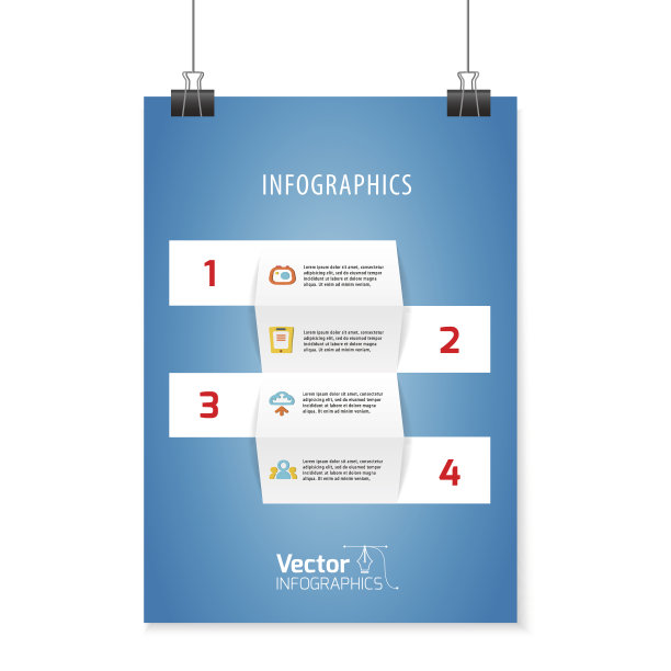 海报上有信息图，纸上有图标图片下载