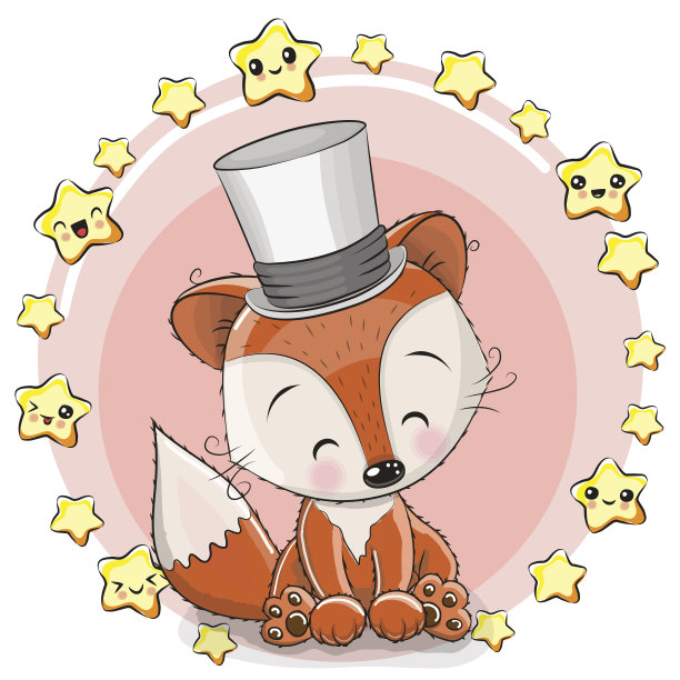 贺卡狐狸与星星图片下载