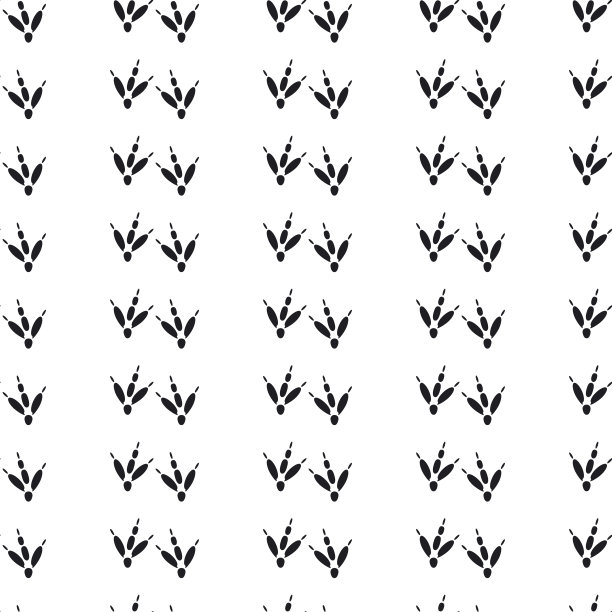 最小的无缝模式与恐龙的脚。黑白两色图片下载