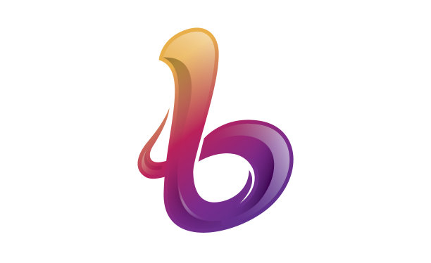创意彩色光泽字母B符号设计图片下载