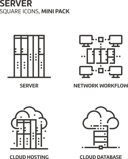 服务器，方形小图标集图片下载