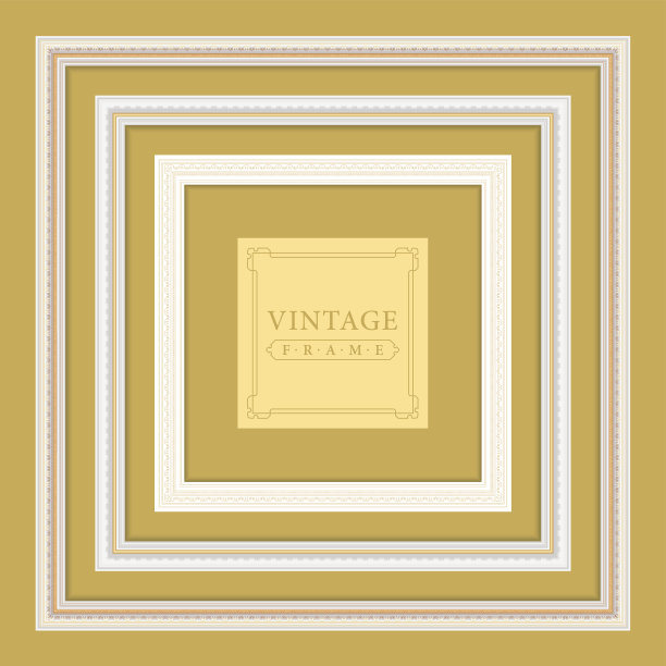 框架白色方形，复古向量图片下载