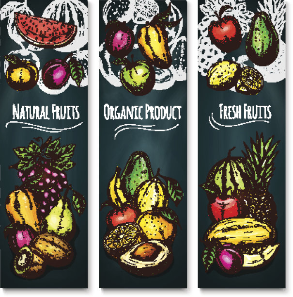 矢量新鲜水果产品条幅设置图片下载
