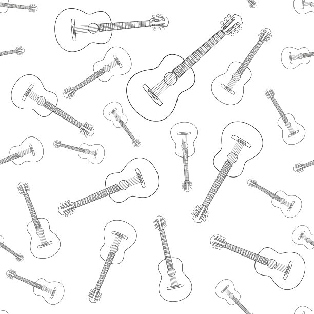 原声吉他轮廓图案图片下载