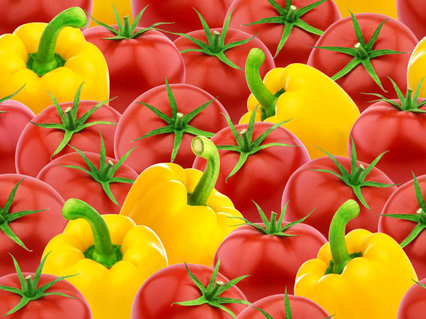 番茄和甜椒无缝搭配图片下载