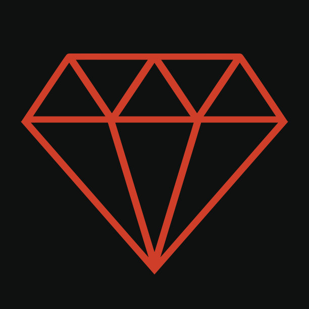 红色钻石在黑色背景豪华向量图片下载