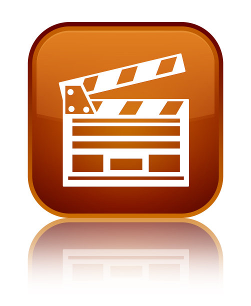 电影剪辑图标特殊棕色方形按钮图片下载