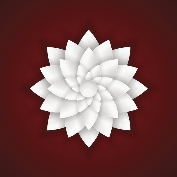 红色背景的纸花。图片下载