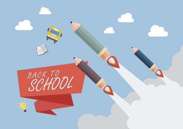 铅笔火箭飞向天空素材图片