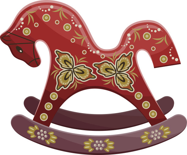 老式矢量马摇椅图片下载