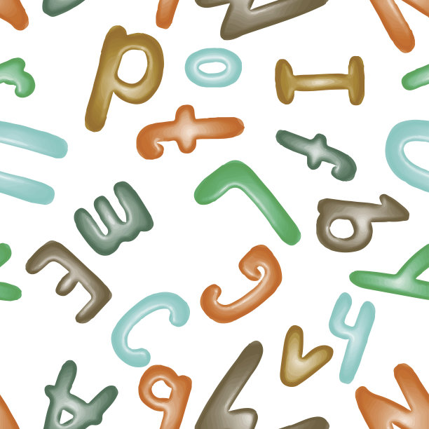 无缝模式与字母表。儿童用的橡皮泥字母。壁纸或纺织。图片下载