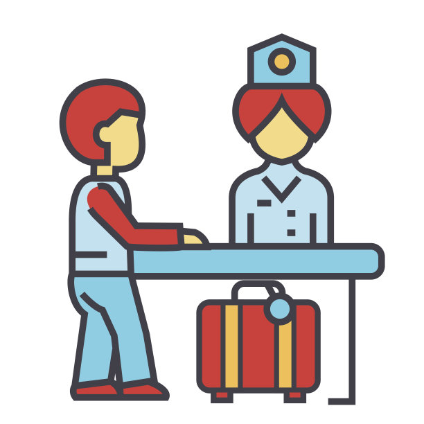 酒店前台接待，前台接待餐桌概念。线矢量图标。可编辑的中风。平面线性插图孤立在白色背景上图片下载