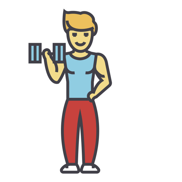 强壮的男人在做健身房概念的举重运动。线矢量图标。可编辑的中风。平面线性插图孤立在白色背景上图片下载