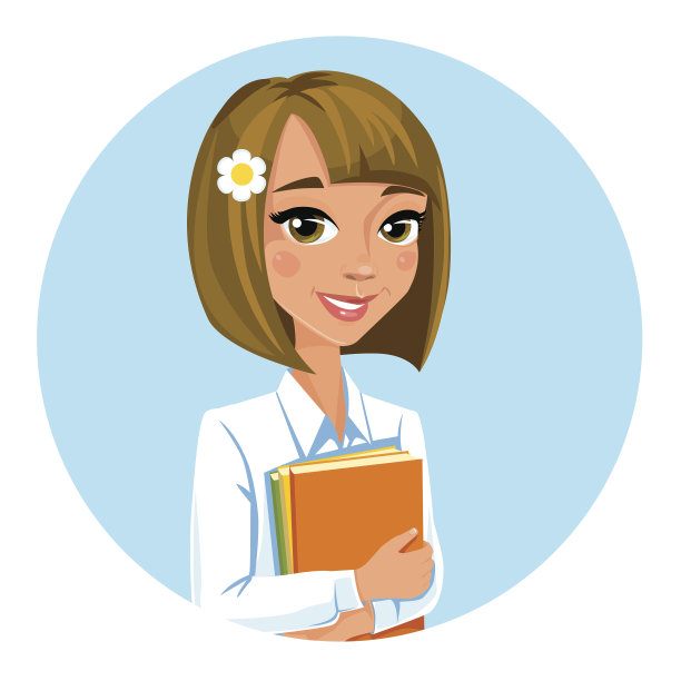 美丽快乐的女孩拿着书的肖像。图片下载